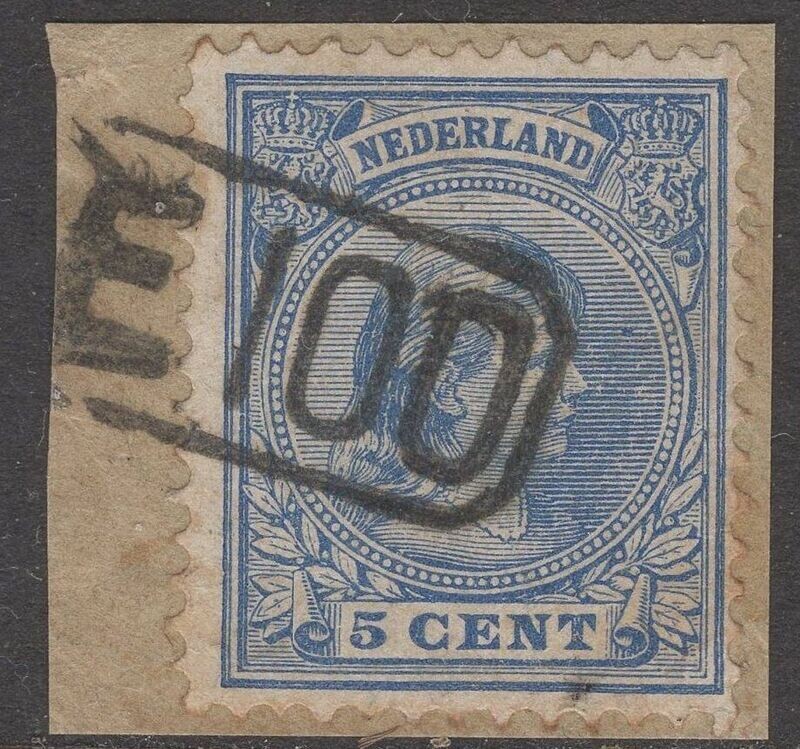 Bestellerstempel E.100 in rechthoek op nvph 35