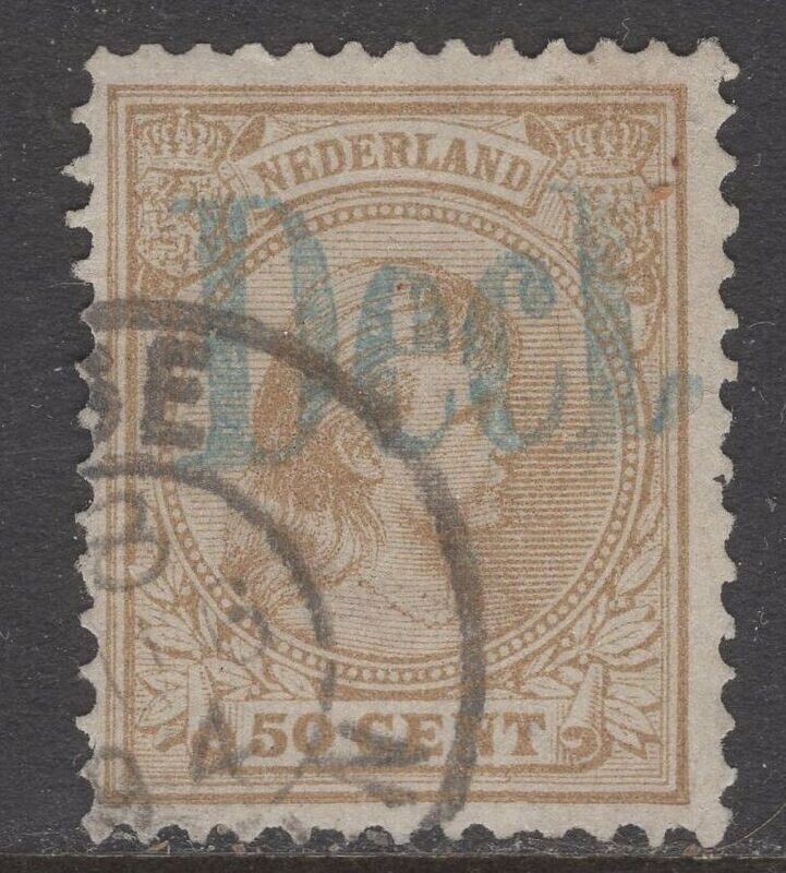 Nvph 43 met Decl. stempel in blauw