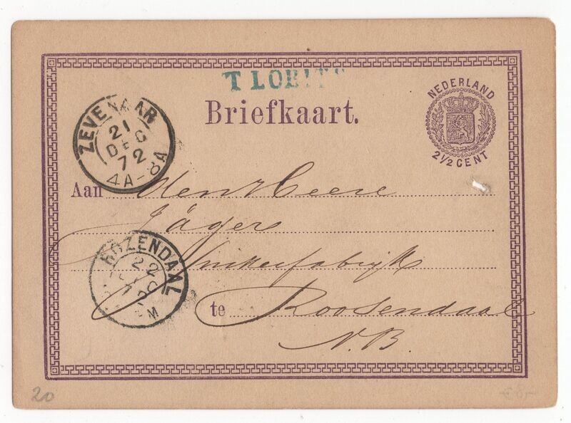 Langstempel T Lobith in groen