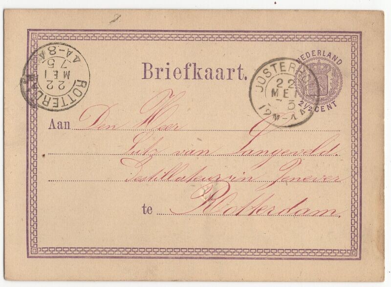 2 Letter briefkaart van Amsterdam naar Rotterdam