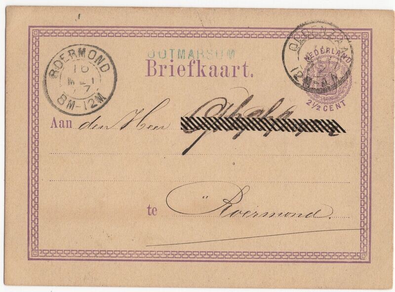 Langstempel Ootmarsum op 2Letter briefkaart