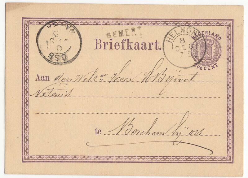 Langstempel Gemert en 2letter Helmond + Oss
