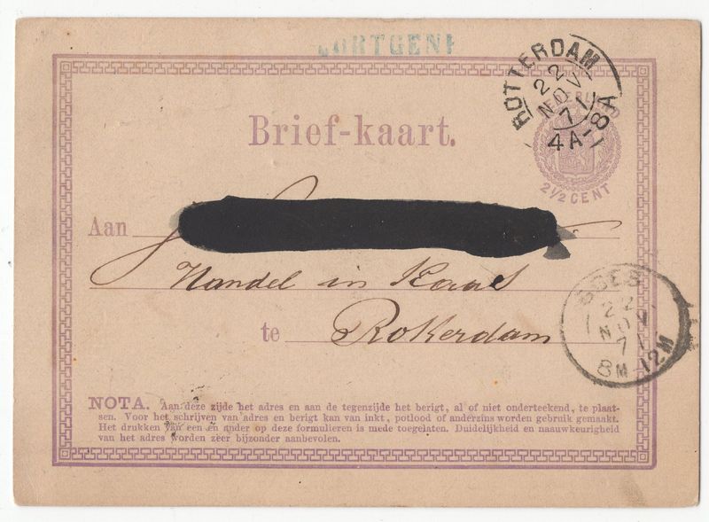 CORTGENE via Goes naar Rotterdam op nette briefkaart