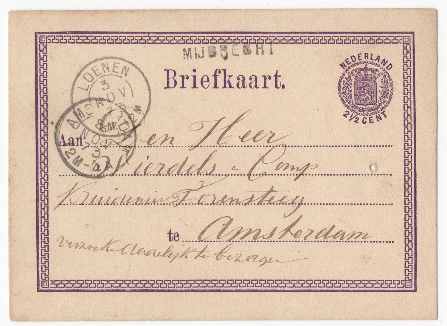 Langstempel Mijdrecht via Loenen naar Amsterdam