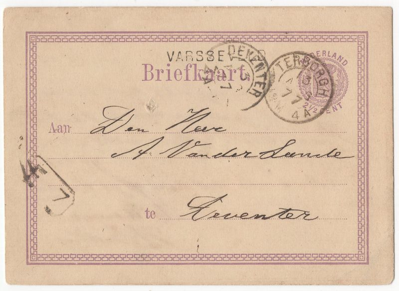 Langstempel Varsseveld via Terborgh naar Deventer