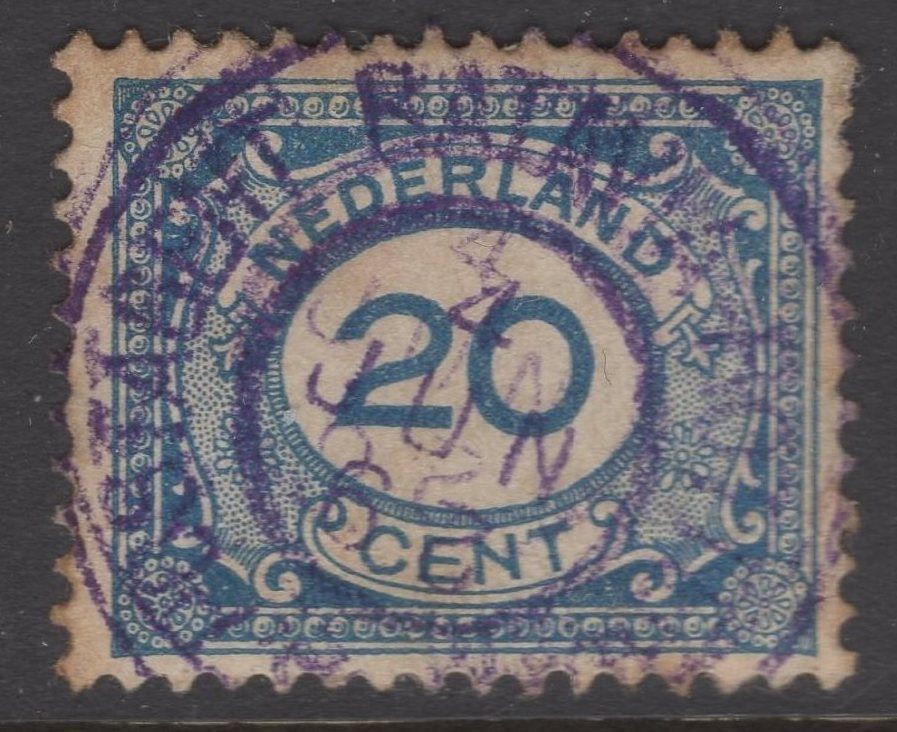 Postagent Batavia Rotterdam in paars op nvph 109