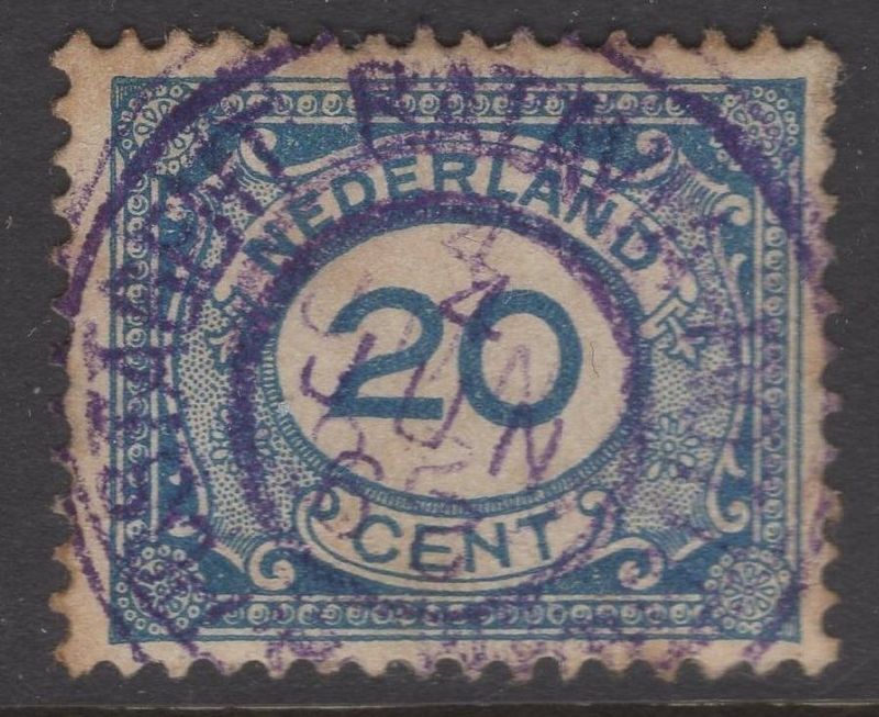Postagent Batavia Rotterdam in paars op nvph 109