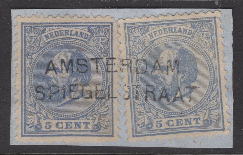 Amsterdam Spiegelstraat op nvph 19 (2x)