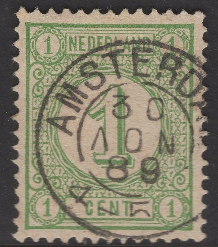 Amsterdam met kopstaande maand NOV op nvph 31