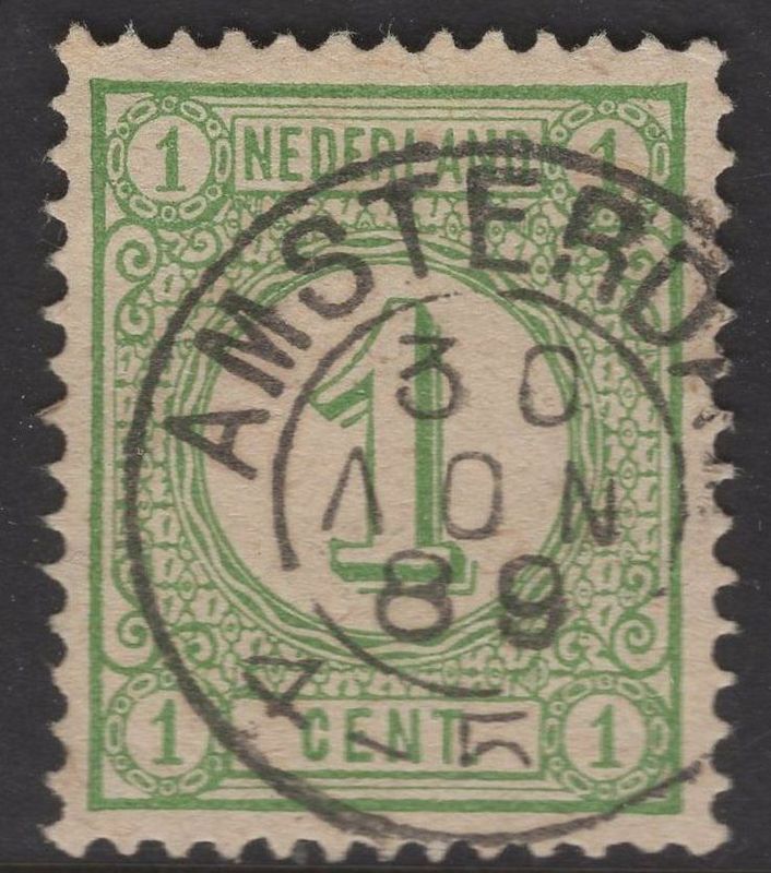 Amsterdam met kopstaande maand NOV op nvph 31