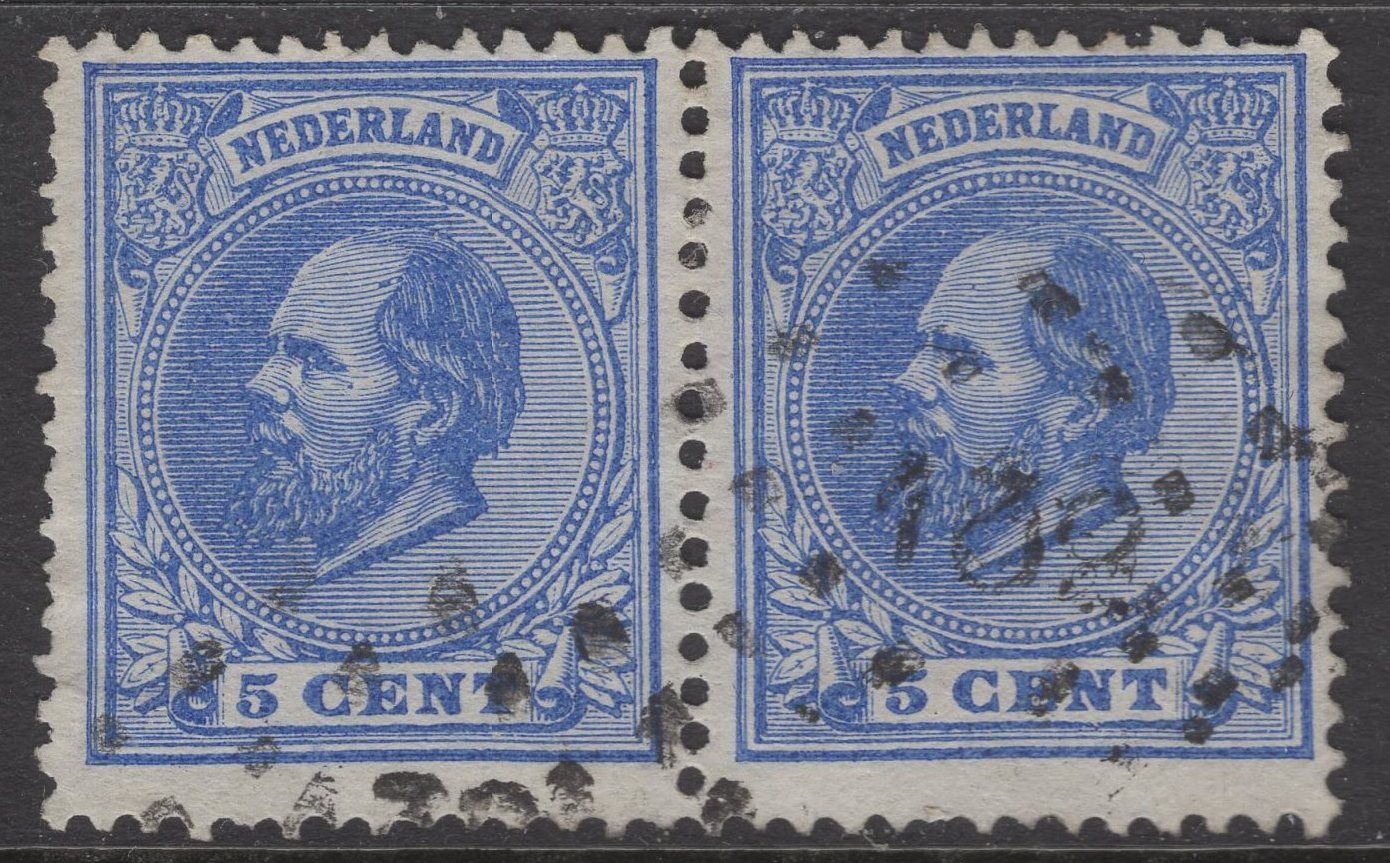 Nvph 19 G in hor. paar; puntstempel 132