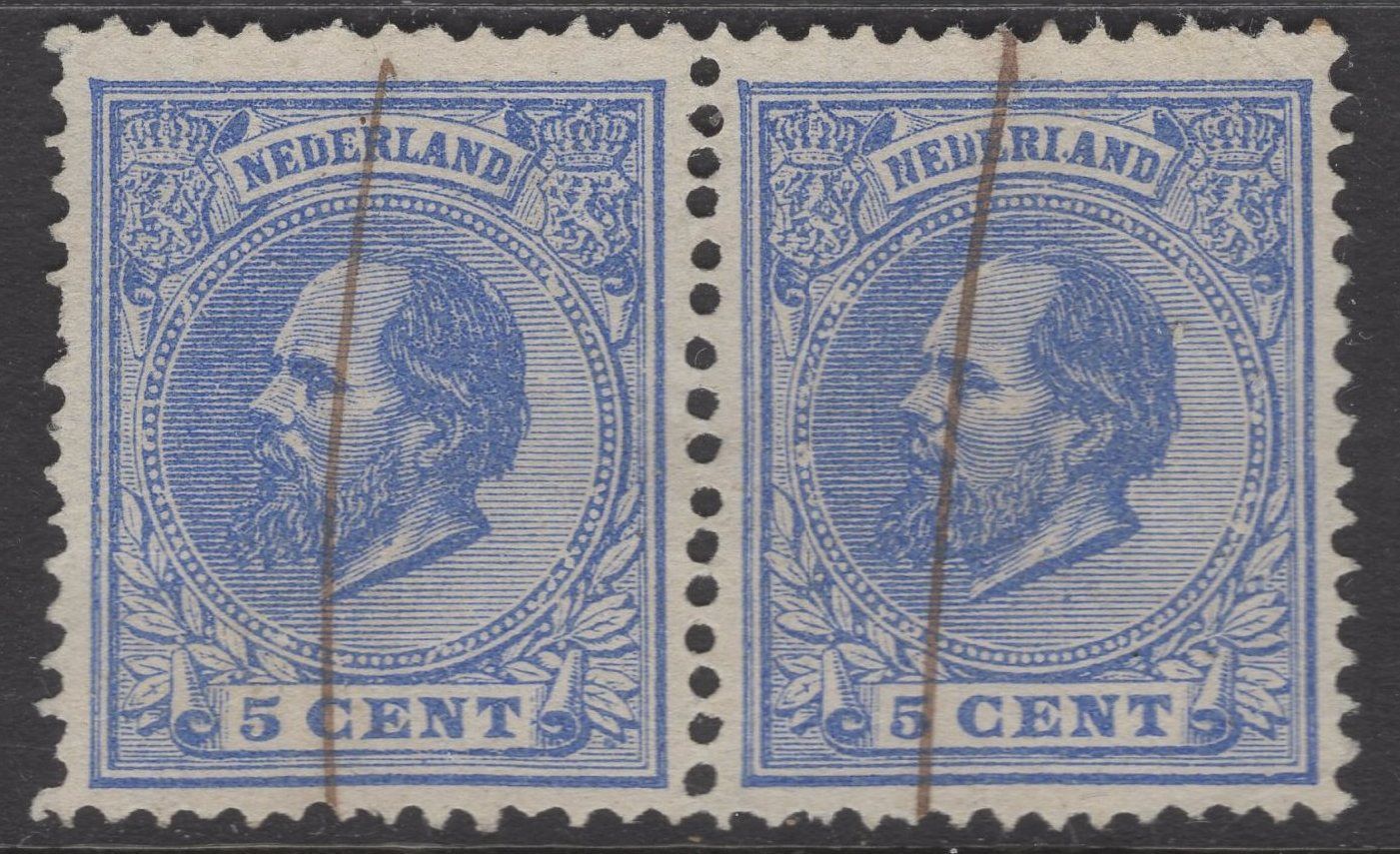 Nvph 19 G in hor. paar; penvernietiging