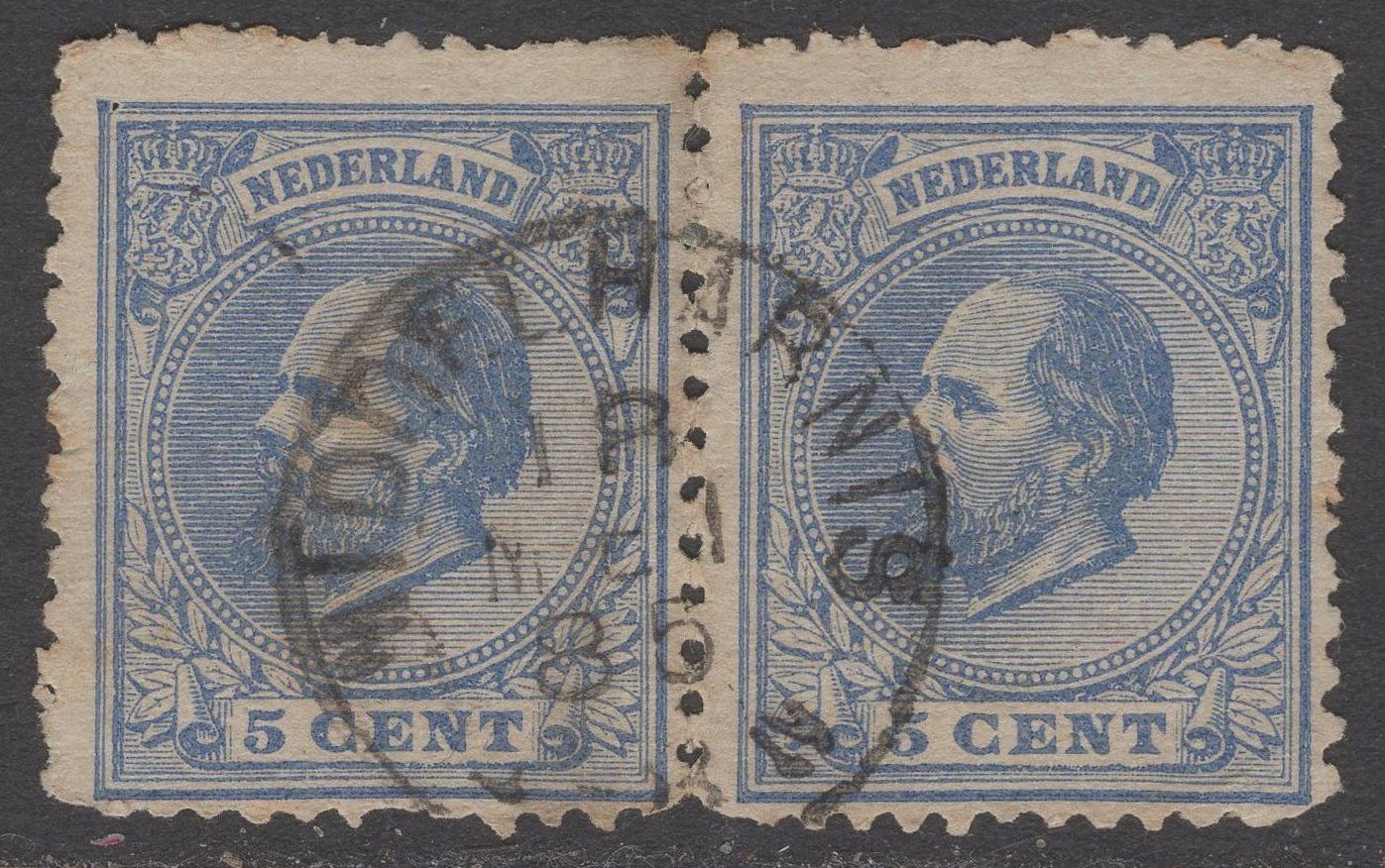 Middelharnis op nvph 19 in paar