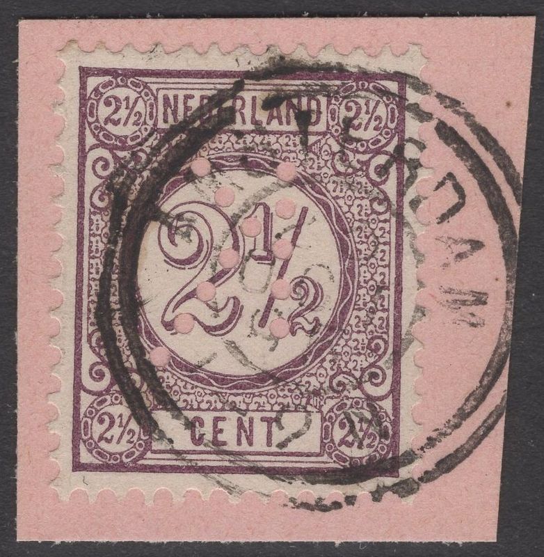 Amsterdam 29 OCT 95 op nvph 33a (met perfin K) Amsterdam 29 OCT 95 op nvph 33a (met perfin K)