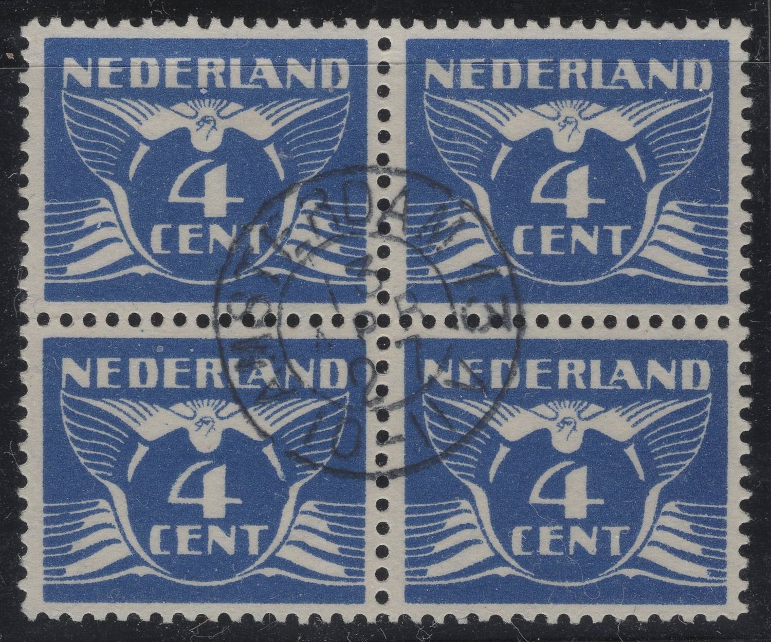 Amsterdam 13 op nvph 176 in blok van 4