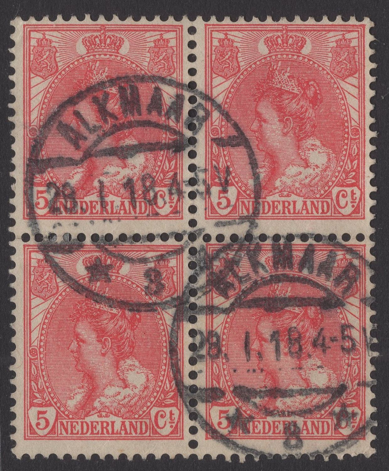 Alkmaar 3 op nvph 60 in blok van 4