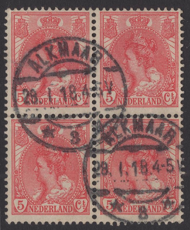 Alkmaar 3 op nvph 60 in blok van 4