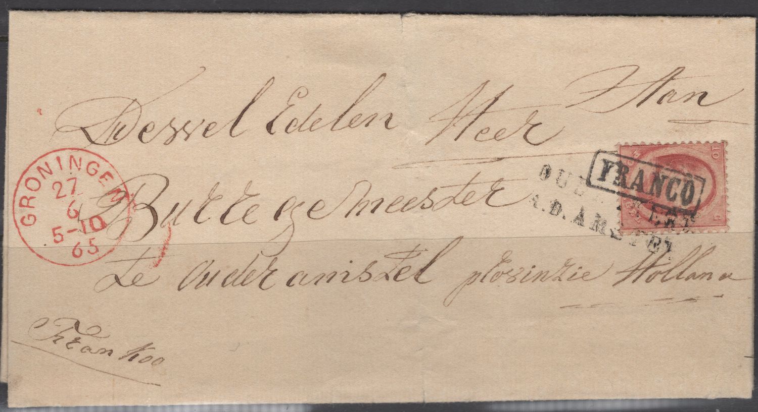 Nvph 5A op brief met Ouderkerk A.D.Amstel