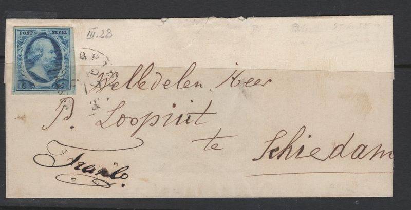 Brielle A op nvph 1 III 28 op omslagje