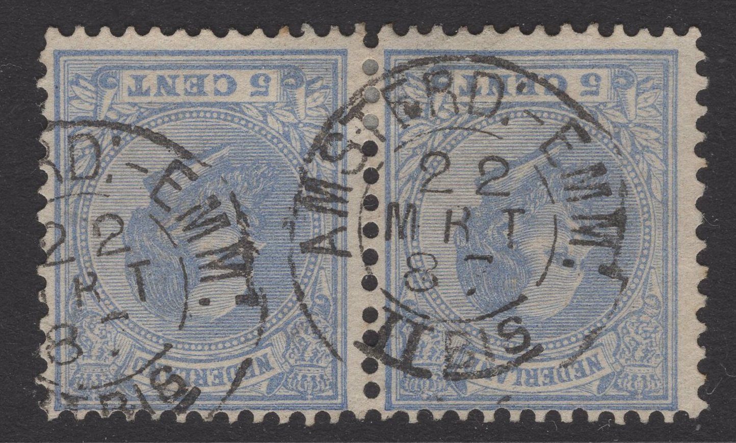 Amsterd:-Emm: IIbis op nvph 19 in paar