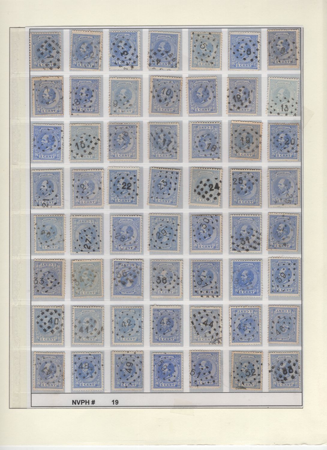 Nvph 19: puntstempels 1 t/m 138 compleet