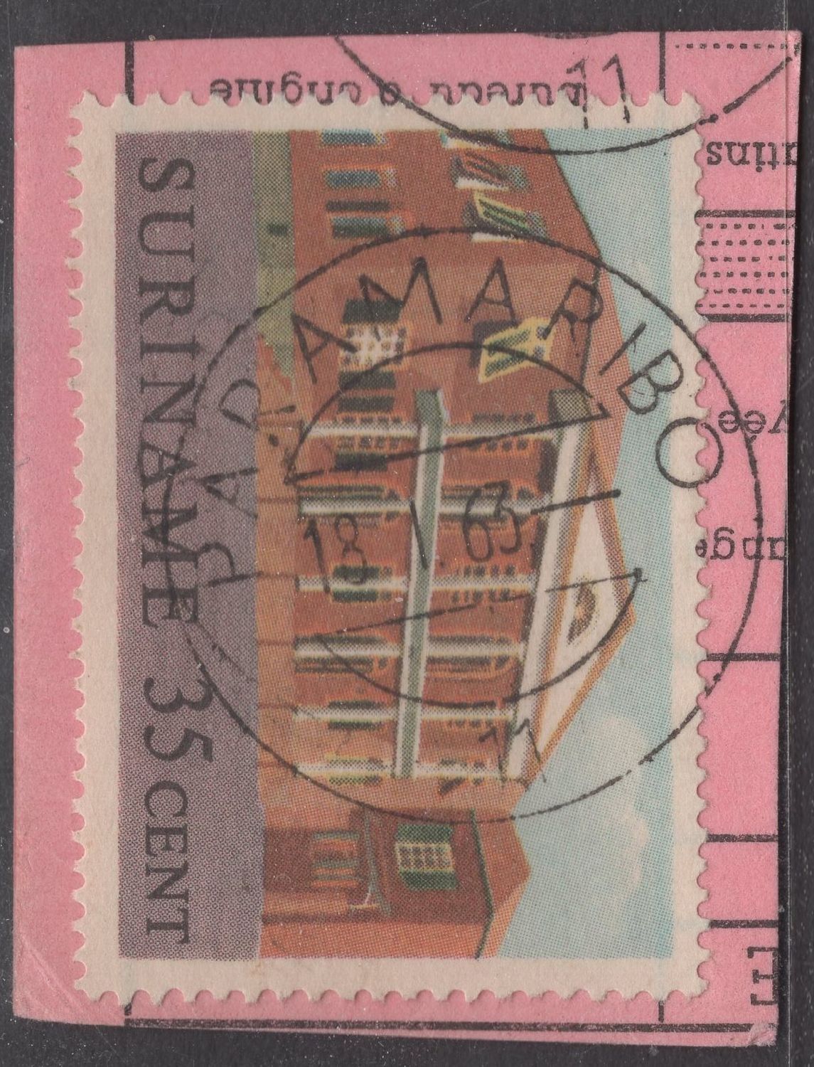 Numerovastempel Paramaribo 11 op  nvph 366