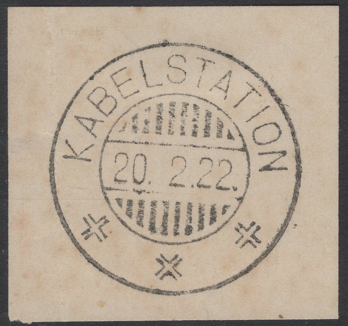KABELSTATION op briefstukje