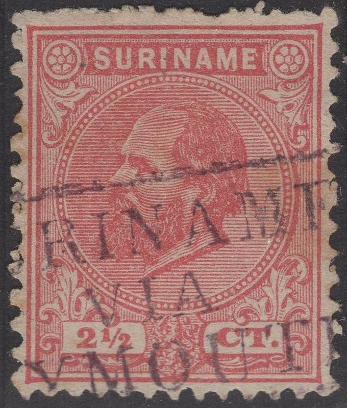 SURINAME VIA PLYMOUTH op nvph 3