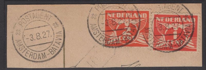 Postagent Amsterdam-Batavia op nvph 170 en 173