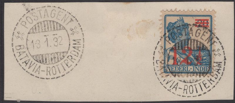 Martinstempel Postagent Batavia-Rotterdam