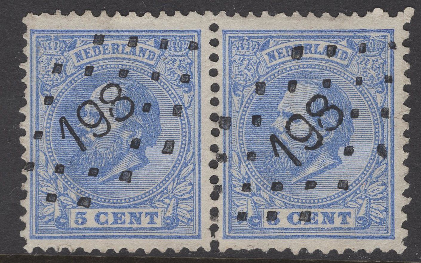 Nvph 19L in paar met pst 198 (Olst)