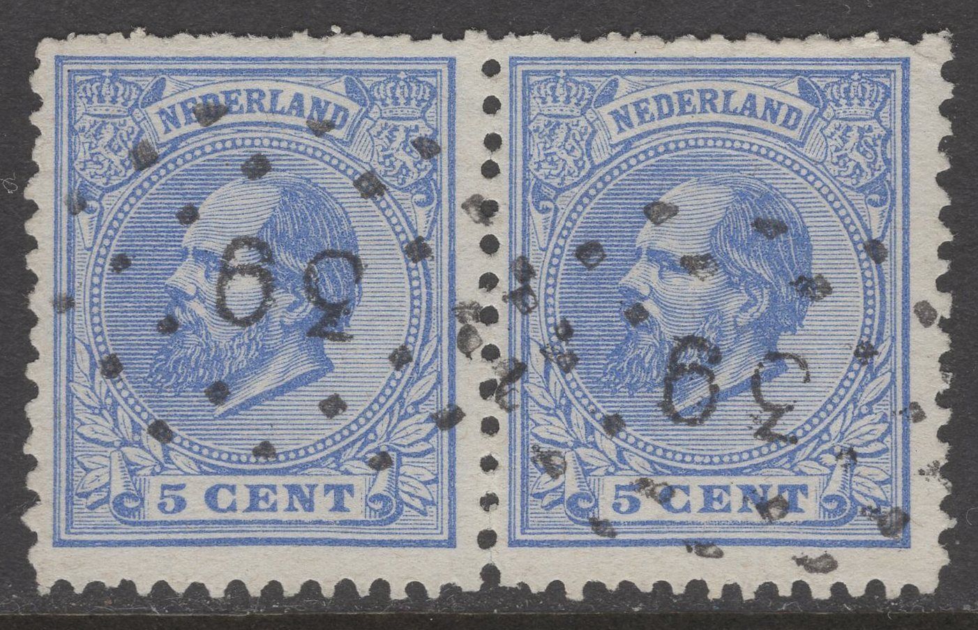 Nvph 19H in paar met pst 39 Nvph 19H in paar met pst 39