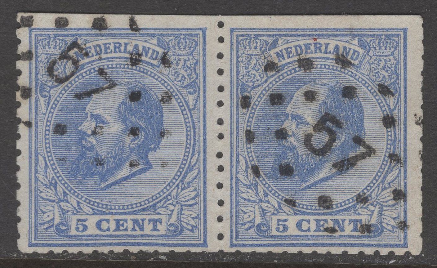 Nvph 19D in paar met pst 57