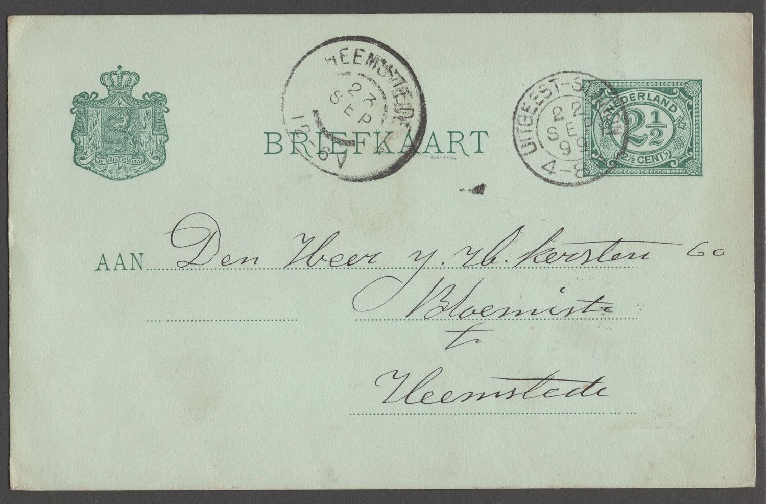 Uitgeest-Station op 1899 briefkaart