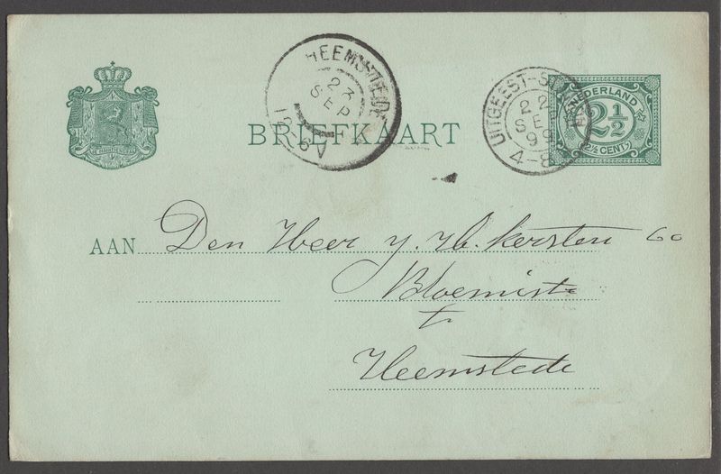 Uitgeest-Station op 1899 briefkaart