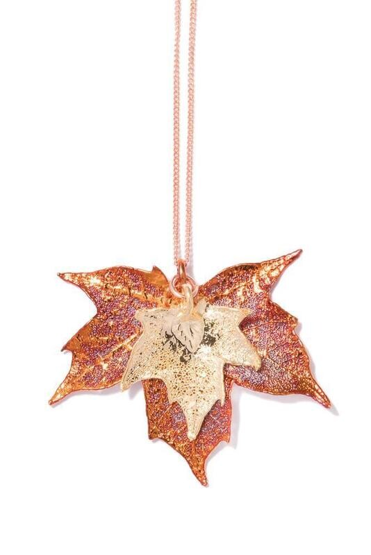 Double Sugar Maple Leaf Necklace