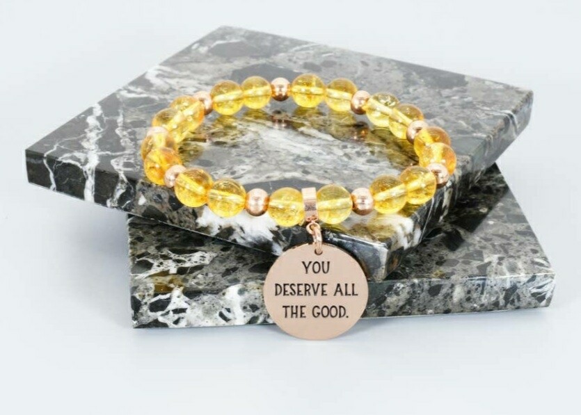 Natural Citrine You Deserve All The Good Bracelet