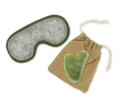 Green Jade Gua Sha Eye Mask Kit+Cover