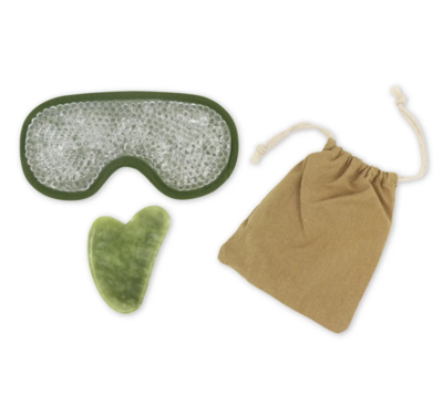 Green Jade Gua Sha Eye Mask Kit+Cover