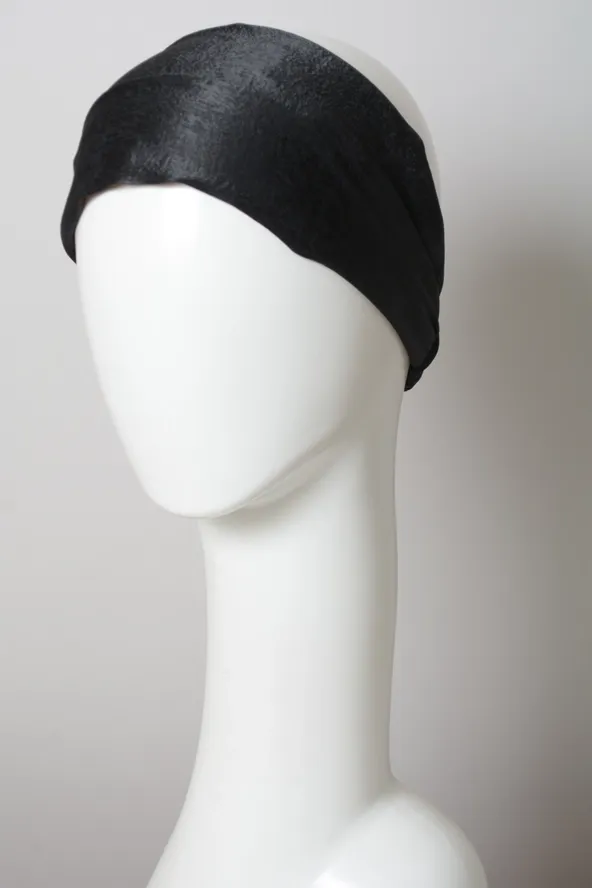 Soft Batiste Elastic Wide Headband, Color: Black