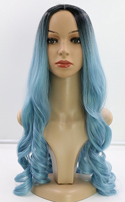 Peluca Larga Azul