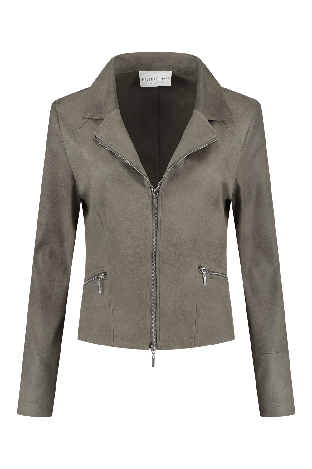 Blazer Zipper Biker Groen 7288