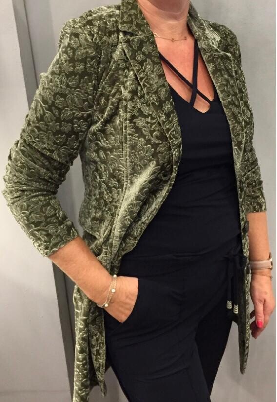Blazer Tuxy Velvet Army 6033