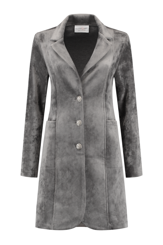 Blazer Velvet Lang Grijs 7323 Blazer Velvet Lang Grijs 7323