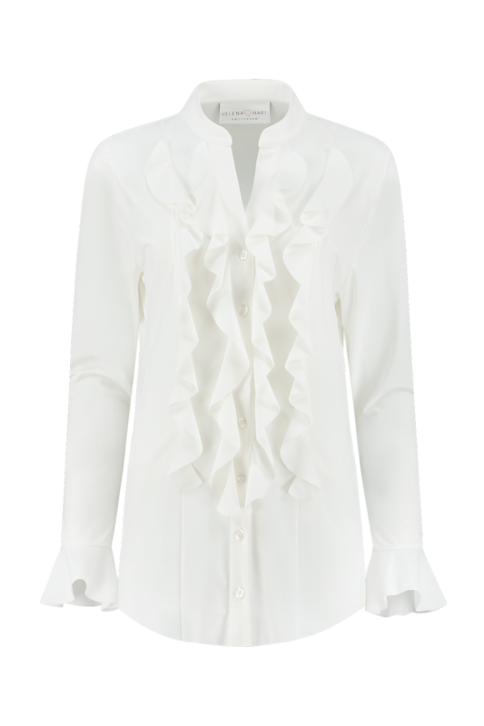 Blouse Volant Wit 7258 Blouse Volant Wit 7258