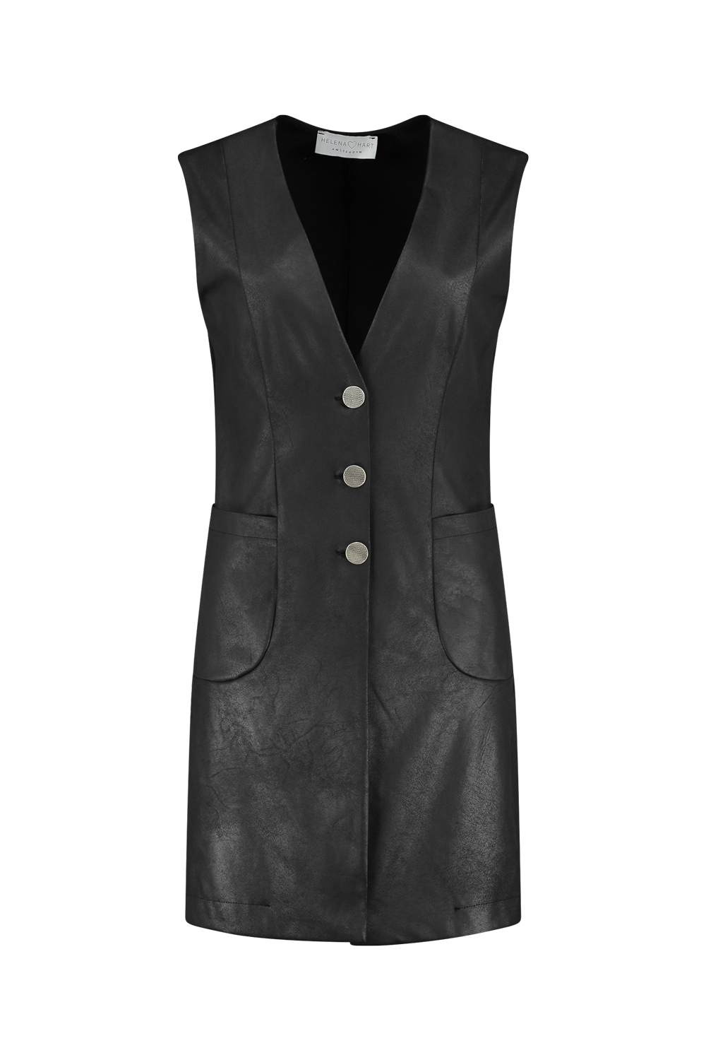 Gilet Remix Lang Zwart 7399