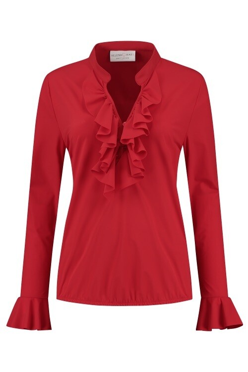 Blouse Ruche Rood