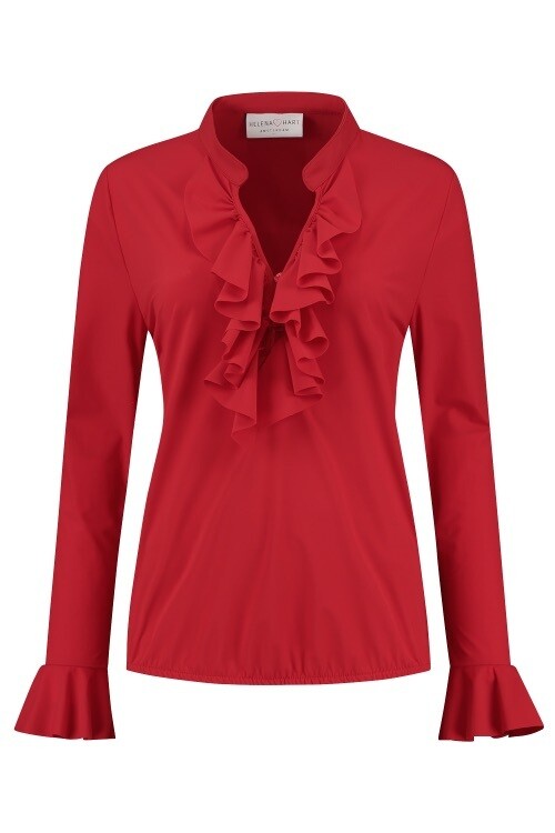 Blouse Ruche Rood 7257 Blouse Ruche Rood 7257