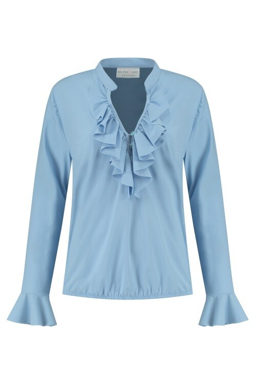 Blouse Ruche Licht Blauw 7257 Blouse Ruche Licht Blauw 7257