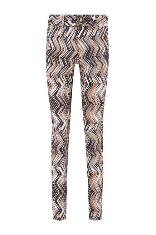 Broek chino Print Okta Blauw 7306